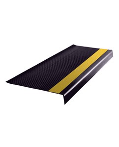 Roppe 16 Light-Duty Rib Stair Tread has a square nose and contains compounds that are bio-based phthalate free, from a rapidly renewable resource and 4-6% pre-consumer waste.  Made in the USA, this tread meets FloorScore, NSF 332 Silver, and CHPS criteria.  All Roppe Vinyl Stair Treads are offered in a dedicated ccolor line of 15 colors inherent throughout the thickness of the tread at a Single Price Point. The color line is consistent with the Ready Base line of wall base that can be specified on budget-co
