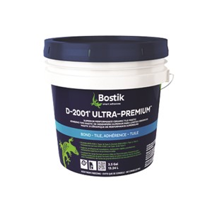 Bostik D-2001&#174; Ultra-Premium™ is a high performance ceramic tile mastic adhesive for the interior installation of all types of ceramic and stone tile (except moisture sensitive marble), and is ready to use for a fast, professional installation.