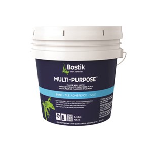 Bostik Multi-Purpose Mastic is a high performance adhesive for the interior installation of most types of ceramic and stone tile (except moisture sensitive marble). Bostik Multi-Purpose Mastic is ready to use for a fast, professional installation and provides excellent vertical grab for large bodied tiles. Bostik Multi-Purpose Mastic exceeds the requirements of ANSI A136.1 Type I and II.
