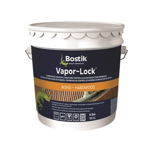 Bostik&#39;s Vapor-Lock is a high performance adhesive, moisture control, and sound reduction membrane all in one. Its superior properties provide a tough, flexible, tenacious bond to a variety of surfaces, and it is not adversely affected by exposure to moisture, water or alkalinity. Vapor-Lock exhibits exceptional green grab or high tack immediately after troweling, making installation easier and more secure. This adhesive contains 1% recycled rubber material, has 0 VOC&#39;s (as calculated per SCAQMD Rule 1168) and does NOT contain any water. Vapor-Lock contains Bostik&#39;s BLOCKADE antimicrobial protection, which inhibits the growth of bacteria, mold, or mildew on the surface of the cured adhesive.