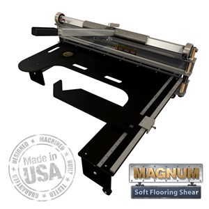 The 940 Magnum Shear&#39;s functional design prevents airborne dust in your work space and frees you from the hassle of electrical cords. Finish installation projects faster! Quickly and precisely cut luxury vinyl tile, carpet tile, resilient, cork, and rubber tile, and more. This specialty flooring shear has built-in casters for perfectly flush wall cuts without measuring.