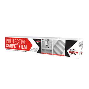 Self-adhesive film for temporary protection of carpets.