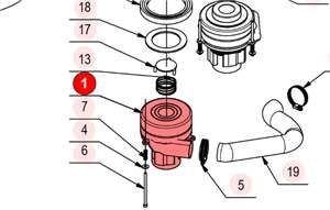 Replacement motor assembly for AVAC 26 Vaccuum.