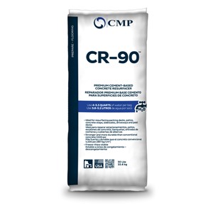 CR-90 is a high performance, quick turnaround, concrete resurfacer that only needs to be mixed with water and can be used for both horizontal and vertical applications. CR-90 is a cost effective durable answer to expensive concrete replacement. CR-90 can be applied by trowel, sponge float, squeegee or brush and can be broom finished. In addition it can be spray applied for knockdown and stencil applications or used as a thin stamp overlay. CR-90 is available in Sidewalk Gray or White and can be integrally colored or stained.