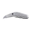The Gundlach No. 6 Airway Knife holds specialized blades for vinyl installation. The Crain No. 025A Airway Straight (Gundlach No. 25-AB) and Crain No. 026A Airway Hook (Gundlach No. 26-AB) blades are used with this knife. Comes with one No. 025A straight blade. These blades have a square central cutout that fits on a square boss in the knife that eliminates blade wobble. The blade holder has a long neck and an optimal angle for making cuts in sheetgoods materials. The knife body has finger contours to enhance grip. The knife halves open for blade storage by loosening the case-hardened fastener. Net weight: 6 oz.