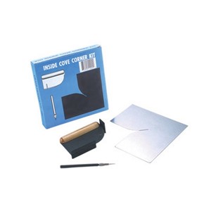 This kit for scribing inside corner patterns comes with a specialized cove scriber, a cove template, a pin vise, and detailed instructions. The cove scriber is used to scribe lines on the felt for positioning the cove template. The cove template is used for scribing the inside cove pattern onto the vinyl. Afterwards, the cove scriber can also be used to scribe the top edge onto the vinyl to fit the cap metal. Produces a cove to 3 3/8&quot; standard height, but is adjustable for greater height if needed.