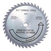 This is a carbide-tipped blade for use on discontinued Crain Model Nos. 800 and 810 Super Saws. It has 40 carbide teeth to produce a smooth cut and long life. When cutting flush to the floor, the blade thickness produces a cut with just the right height for fitting vinyl floors underneath. Arbor hole is precision countersunk for flush mounting the blade screw. Body includes two drive holes for accepting the two nubs on the blade driver for these model saws. For use in cutting wood only. Do not use on any metal, ceramic tile, concrete, or stone. Net weight: 10 oz.