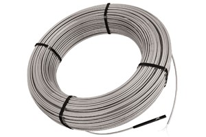 Schluter-DITRA-HEAT-E-HK are twisted pair heating cables designed for integration with the DITRA-HEAT uncoupling membrane in interior floor warming applications. Cables snap into the membrane; clips and fasteners are not required. No self-levelers required to encapsulate the cables; installation time significantly reduced. No return to thermostat required. Produces virtually zero electromagnetic fields. 120 V and 240 V options available in a variety of lengths.