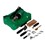 Pro Heat Welding Kit contains: Heat Welding Gun, Reduction nozzle, 5MM Speed Tip, 4MM Tip, Triangle Tip, Brass Brush, Angled Quartermoon Knife, Trim Guide, Groover, Feed Roller, Scriber, Sharpening Stone, Carrying Case.