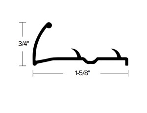 Powerhold 3/4&quot; Deluxe Pin Clampdown 12&#39; Metal - Silver Contour