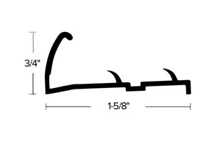 Powerhold 3/4&quot; Deluxe Gripper Metal 12&#39; Silver