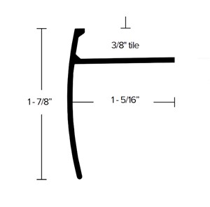 Powerhold 3/8&quot; Stair Nosing 98.5&quot; - Etched Aluminum