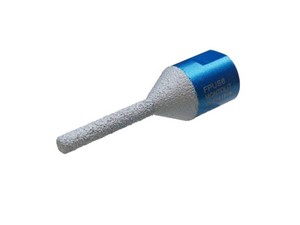 This vacuum brazed diamond Bit is used to create and shape half-moon side indentations and enlarge and/or shape existing holes in porcelain, ceramic, granite and marble tile. Very suitable for creating round side indentation necessary to accommodate pipes or electric lines.

The bit is fast cutting and provides a good finish. The diamond portion of the bit is 2&quot; long and is designed to mount on a standard angle grinder 5/8&quot;/11 standard thread without the use of an adapter.

Can be used wet or dry.

Please note. FPU bits aren’t designed to cut an initial hole but rather to shape and enlarge existing holes.