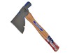 The SH2 is a 22-ounce standard half hatchet with a 3-1/2” cut. Forged from American made high carbon steel with a polished head and rust-resistant powder coat finish. Hatchet features a classic hickory hardwood handle. An exceptional tool for carpet installation work. Use to quickly chop tackless strip to size, tuck carpet, and hammer brads or nails. Made in USA.