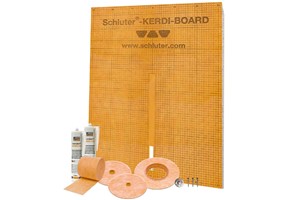 The Schluter-KERDI-BOARD-KIT contains KERDI-BOARD panels and all the other components necessary to create a fully waterproof and vapor tight tile application around bathtubs and acrylic shower bases, all in one convenient package.