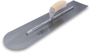 The MARSHALLTOWN Rounded Front Finishing Trowels give you the capability to use both a rounded and square edge trowel. The rounded side decreases the chance of leaving a groove and the square is perfect for edge work, both leading to a quality finish in your concrete. It&#39;s created from the highest grade, hardened and tempered, spring steel. The aluminum alloy Xtralite&#174; mounting has a lightweight feel but stays durable through any job. This trowel comes in a variety of blade materials, blade sizes, and handle material. Pick the right variation for your needs and have a quality tool that is Made in the USA with Global Materials.