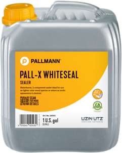 Single component waterborne sealer used for an Arctic wood look. PALL-X WHITESEAL is a single component waterborne sealer that seals raw or stained wood in addition to adding a layer of protection to your floor. PALL-X WHITESEAL&#39;s unique formula reacts with light wood species to provide a white/arctic look.