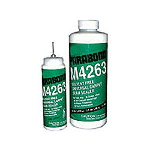 Parabond M-4263 is a solvent free universal carpet/vinyl seam adhesive for use with all types of carpet backings in direct glue down installations, including vinyl backed carpet, cushion-backed vinyl flooring and fiberglass backed vinyl flooring.