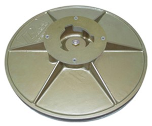 Heavy duty aluminum plate. 3/8&quot; thick felt pad. Durable metal center casting. For use on 17&quot;-18&quot; floor buffer machines. It includes our HEX1CLP clutch plate to fit most floor machines.