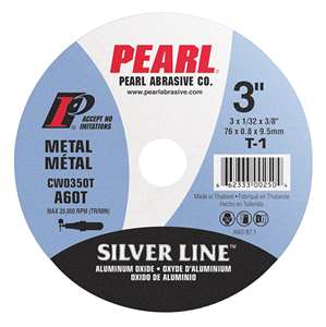 The Small Diameter Cut-Off Wheel by Pearl, is designed for use with circular saws and grinders. Pearl&#39;s cut-off wheels are crafted with a variety of grain configurations to meet all your cutting needs, ensuring exceptional performance across different materials.

These wheels are fully reinforced, providing long-lasting durability and fast cutting speeds. Made with high-quality Aluminum Oxide and part of the Silver Line™ series, they are ideal for cutting ferrous metals, iron, steel, angle iron, rebar, and pipes.

The T-1 shape enhances cutting precision and efficiency, making Pearl&#39;s cut-off wheels the perfect choice for professionals seeking reliable and high-performing cutting solutions.