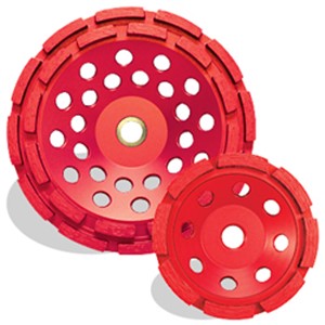 Pearl P2 Pro-V Concrete &amp; Masonry Cup Wheel, Double Row. Engineered for grinding concrete, masonry and stone. Desgined for aggressive stock removal. Wet or dry grinding. Used for Concrete, Block, stone and other masonry products.  Max RPM 8500