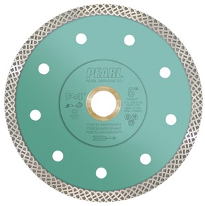 Turbo-mesh rim virtually eliminates heat caused by friction. Ideal for cutting extra hard ceramics, porcelain and other hard/dense materials.