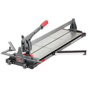 the VX MCPro is a professional manual tiel cutter from Pearl. It has a magnetic breaker holder provides optimal viewing during cutting by keeping the breaker up until it is needed. Also eqipped with wheels and a carrying handle for easy transport