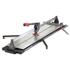 the VX MCPro is a professional manual tiel cutter from Pearl. It has a magnetic breaker holder provides optimal viewing during cutting by keeping the breaker up until it is needed. Also eqipped with wheels and a carrying handle for easy transport