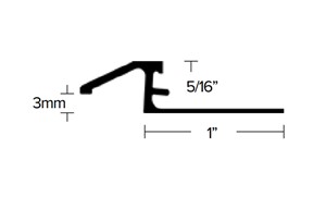 Ceramic floor Trims and transitions are made specifically to protect and enhance ceramic tile installations.  Ceramic tile to LVT transition with EdgeTek, transitions from tile to lower elevation LVT flooring that is already installed. Lays over an uneven end of LVT flooring and reduces rework time. EdgeTek technology creates a perfect grout line by extruding a feature into the product that holds the tile the perfect distance from the reveal along the length of the trim.