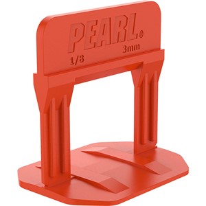PLS Pearl Leveling System. All-in-One! Level tiles and creates grout joint. Red leveling clips create a grout size of 1/8&quot; (3.18mm).