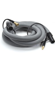 Insider vacuum hose. 1-1/2&quot; x 20&#39; Gray with inside solution line and swivel cuffs. Up to 400 PSI.