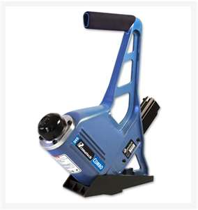 Primatech 245 PRO pneumatic flooring tool is designed for the flooring professionals. It is equipped with a powerful click valve mechanism, for a closer reach to end walls. The fixed base nailer installs most types of Solid or Engineered hardwood floors: Domestic and Exotic species. Its compact all-around striking surface enables the closest reach to the end walls of the flooring site. It is powerful yet smooth to handle and it is misfire free. Its wood friendly composite base reduces the risk of scratching factory-finished flooring. Factory assembled with the standard base for &#190;’’ (19mm) boards with a 110 nail capacity, it can install 1/2&quot; to 33/32’’ (13 to 26mm) hardwood flooring with P188 optional base. Available accessories include the A001 Trak Edge and the PrimSurfer A870 roller base. Stapler or T nailer configuration also available.