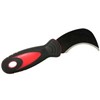 This professional quality knife is manufactured with high carbon steel and is designed to cut linoleum and vinyl sheet material, as well as a &quot;tucking knife&quot; for carpet.  The handle is soft and ergonomic.
