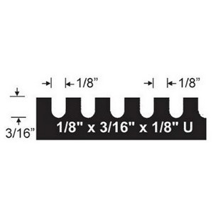 Powerhold 1/8&quot; x 3/16&quot; x 1/8&quot; U Notch Trowel PWR4