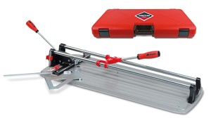 RUBI TS-MAX tile cutters are ideal for intensive cutting of ceramic tiles, especially for frequent cutting of porcelain tiles (BIa type). All models in the range of TS-MAX tile cutters include a practical, high performance single point breaker with 1764 lbs. of maximum breaking pressure, specially designed for cutting very hard materials with maximum thicknesses of 9/16&quot;.

RUBI TS-MAX tile cutters include a large lateral stop for better gripping of ceramic tiles, and more precision in repetitive cuts. The RUBI TS-MAX tile cutters are equipped with a large reinforced base to give the professional greater comfort and stability while working. The TS-MAX tile cutters are equipped with two chromed steel guides, rectified and calibrated, and with anti-corrosion treatment. This double guide system offers the user better and greater visibility of the scoring line, thus obtaining high precision in every cut.

The possibility of using the full range of RUBI interchangeable scoring wheels from 1/4&quot; to 7/8&quot;, allows for adapting TS-MAX tile cutters to each ceramic material, and achieving maximum performance and cut quality. TS-MAX tile cutters include two scoring wheels as standard: one of 1/4&quot; for cutting tiles and another of 13/32&quot; for glazed stoneware. Transport Case included.