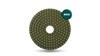 RUBI polishing pads are specially designed for wet work on surfaces of natural stone, especially granite and marble and cured concrete. The RUBI range of polishing pads for wet work consists of different grits: 50, 100, 200, 400, 800, 1500 and 3000. All of them identified and color coded for quick and easy identification.

50 and 100 grit polishing pads are for initial work when a larger grit size is necessary and maximum working speed should not exceed 4,500 rpm. The 200, 400 and 800 grit polishing pads are for medium buffing and their maximum speed is 4,500 rpm. The 1500 and 3000 grit polishing pads are the finest and recommended for final polishing work. Their maximum operating speed should not exceed 4,500 rpm.