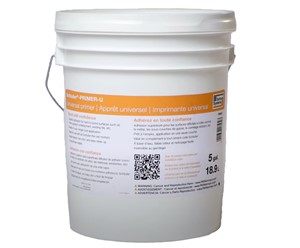 Schluter-PRIMER-U is a ready-to-use universal primer used to enhance adhesion of mortars for hard-to-bond substrates such as gypsum underlayment, existing tile, terrazzo, steel (e.g. raised access panels), flooring adhesive residue, concrete with curing compounds, latex paint, and glass tile.