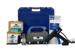 This starter kit includes all the essential tools and accessories for using the Kool Glide carpet seaming system. It&#39;s a great value for installers looking to upgrade to this cutting-edge technology.