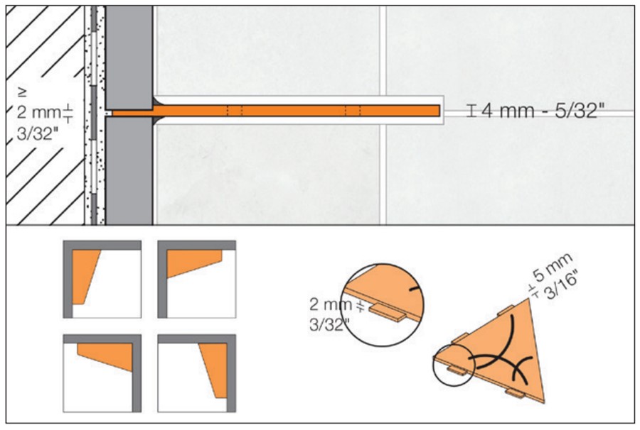 Schluter Systems Triangular Corner Shelf-E Curve Design Brushed Stainle  その他インテリア雑貨、小物