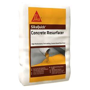 SikaQuick Concrete Resurfacer is a polymer-modified, one-component, cementitious resurfacing compound. Designed for use on exterior concrete substrates such as sidewalks, walkways, patios, parking garages, and residential Driveways. Easily applied by smoothing trowel or rubber squeegee.
