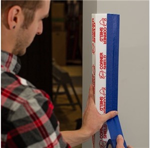 Corner Shield is lightweight, easy to cut with a utility knife, recyclable and reusable. Holds securely to corners using a clean release tape such as all-purpose blue tape. Ideal for jobsite corner protection, protecting edges during a move or protecting counters and cabinets during remodeling projects. Corner protection for cabinets, counters, doors, furniture and more. Corner Shield’s sealed edges ensure high impact resistance on the jobsite.