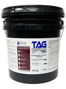 TAG Omega Bond is a highly aggressive, high-solids, high-strength wood adhesive designed for the installation of various direct glue-down wood types. Solvent-free, it delivers exceptional performance with a strong and durable bond, making it ideal for demanding installations.