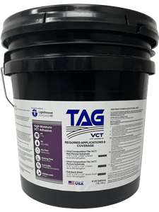 TAG VCT is a very aggressive, high tack adhesive engineered for foot traffic immediately after the installation is completed. TAG VCT is solvent free and offers excellent performance bond characteristics complementing its strong and durable bond with VCT and felt back sheet.