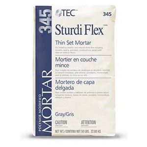 Sturdi Flex is a general purpose ceramic and porcelain tile mortar for use over plywood and concrete subfloors. It offers steady, reliable bonding performance and easy handling characteristics.
