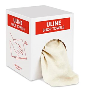 Shop Towels 14&quot; x 14&quot; Box of 60 Rags Natural