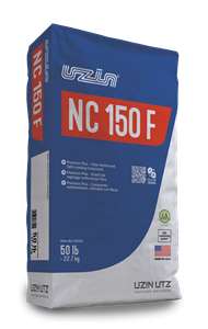 UZIN NC 150 F Fiber Reinforced Self-Leveling Compound maintains all of the features &amp; benefits of regulay NC 150 but now included the sddition of specially sourced reinforcement fibers. Portland cement-based self-leveling compound for use up to 1&quot; depth application. Excellent flow and working time properties produce level, flat surfaces with good absorbency for most floor coverings and adhesives.