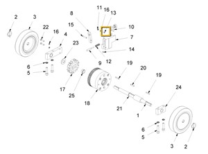 Replacement parts for Wolff Turbo II floor stripper.