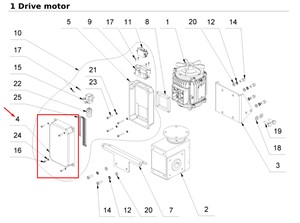 Replacement part for Wolff Vario Silent Stripper floor removal machine.